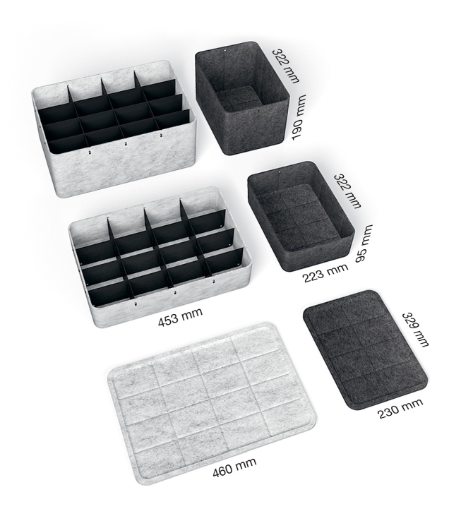 USM Haller Inos Box tief mit Tablett