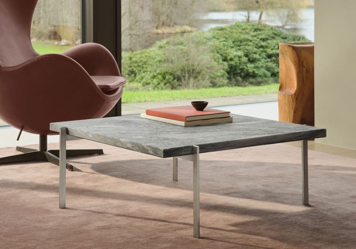 PK 61 Couchtisch Marmor Grau-Weiß Fritz Hansen Jubiläumsmodell