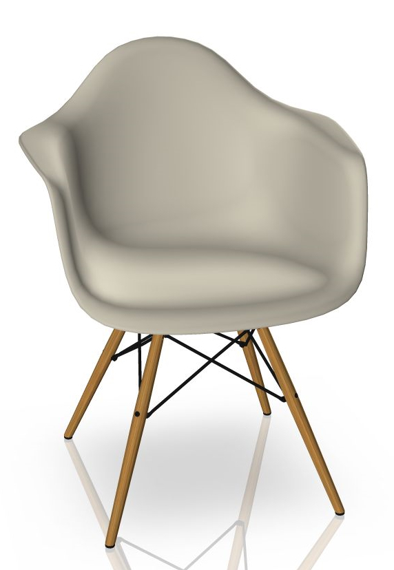 Eames Plastic Arm Chair DAW Stuhl Vitra Esche - Kieselstein