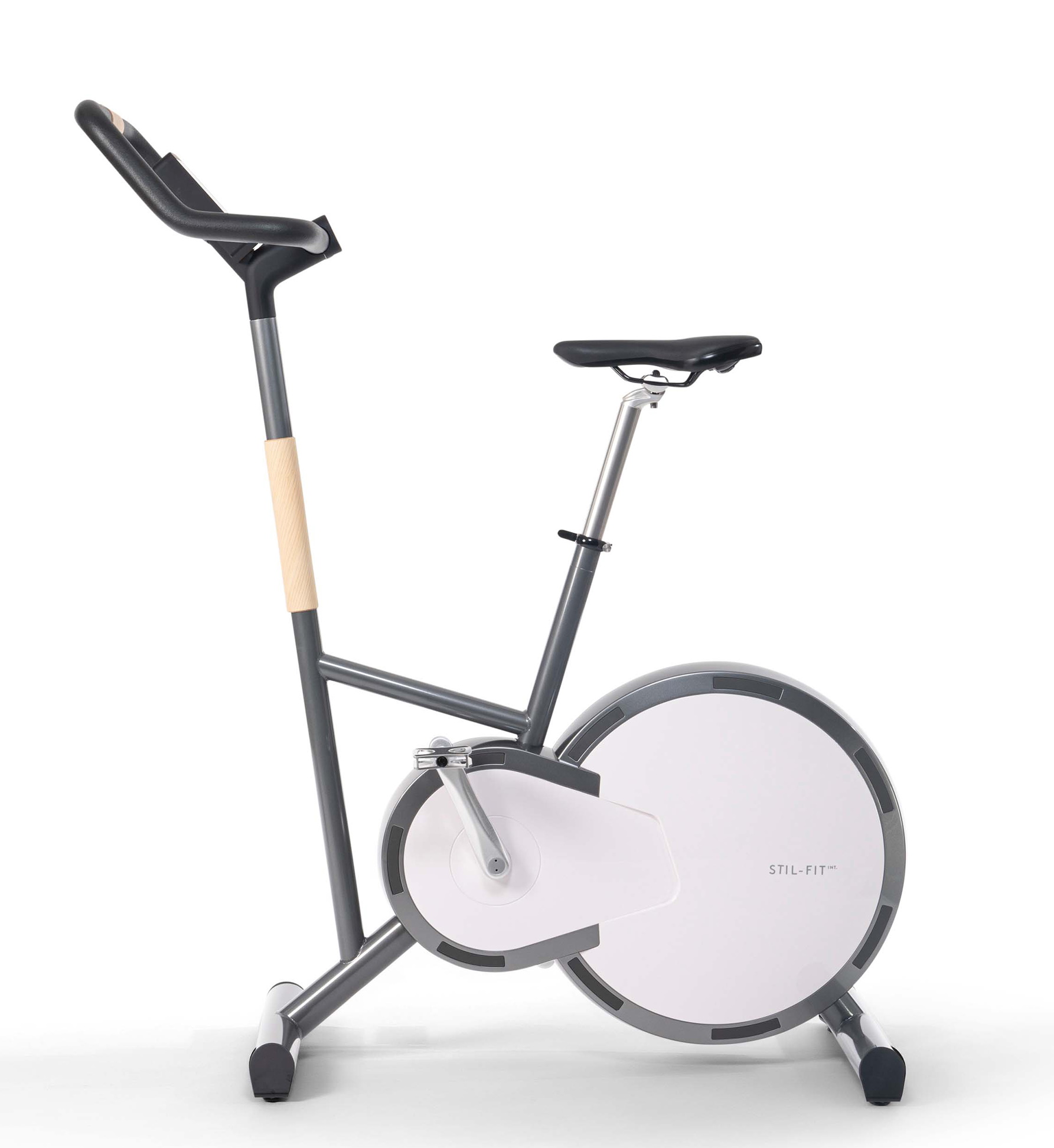 Ergometer PURE von Stil-Fit in Esche-Weiß: Modernes Fitnessgerät für das Training zu Hause.