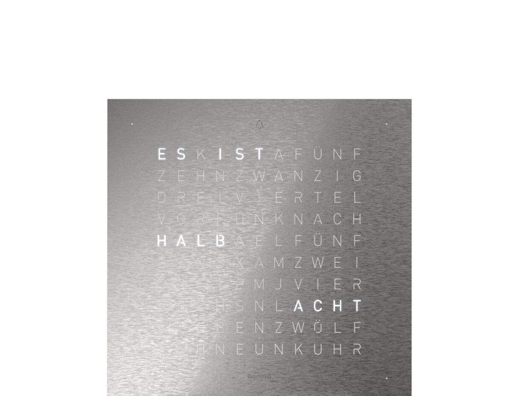 Frontcover für Earth 13.5 Tischuhr / Zeitobjekt Deutsch QLOCKTWO