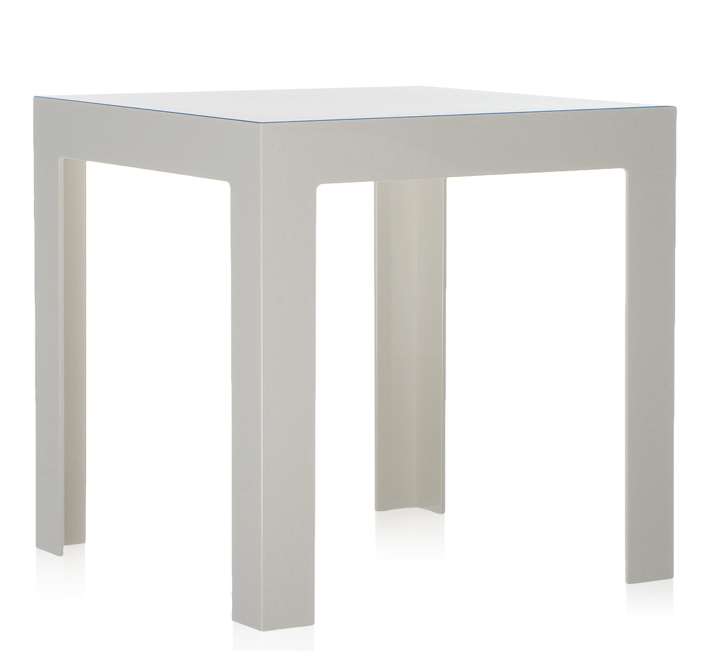 Weißer Jolly Beistelltisch von Kartell: Moderner, quadratischer Tisch aus Kunststoff für Wohnzimmer und Büro.