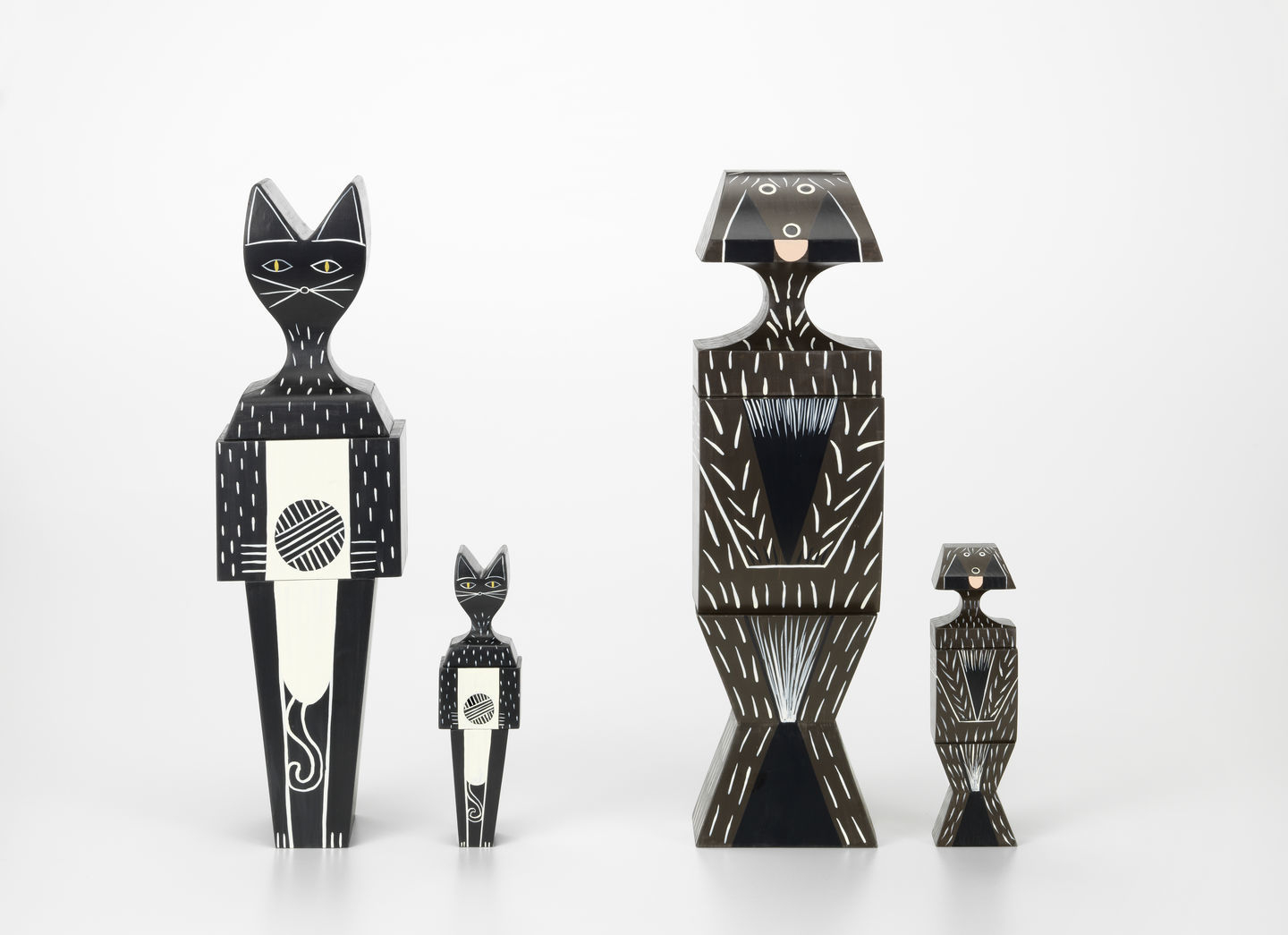 Wooden Dolls Katze / Hund Holzfigur Vitra