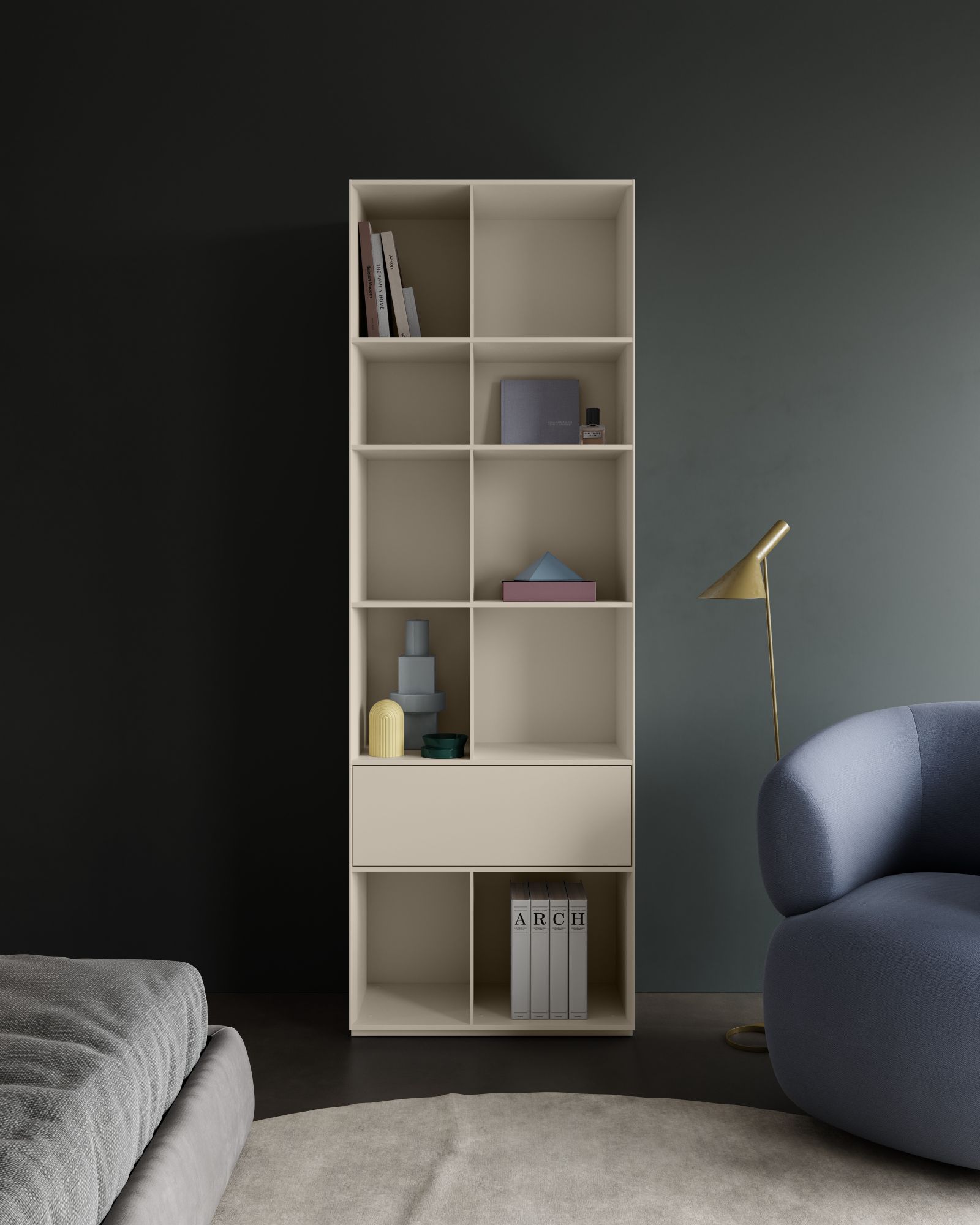 Nex Pur Regal mit Schublade und Offen Piure