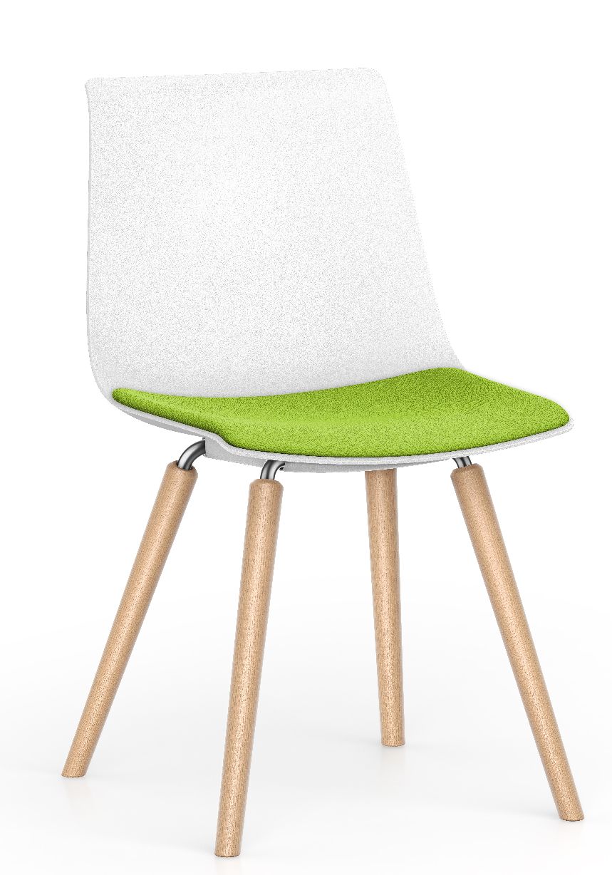 Shuffleis Besucherstuhl Vierfuß Holz mit Sitzpolster Interstuhl