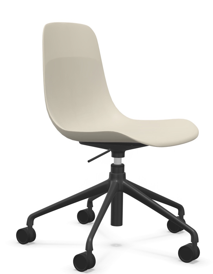 Elephantino Stuhl Fünfstern Gestell mit Rollen Kristalia