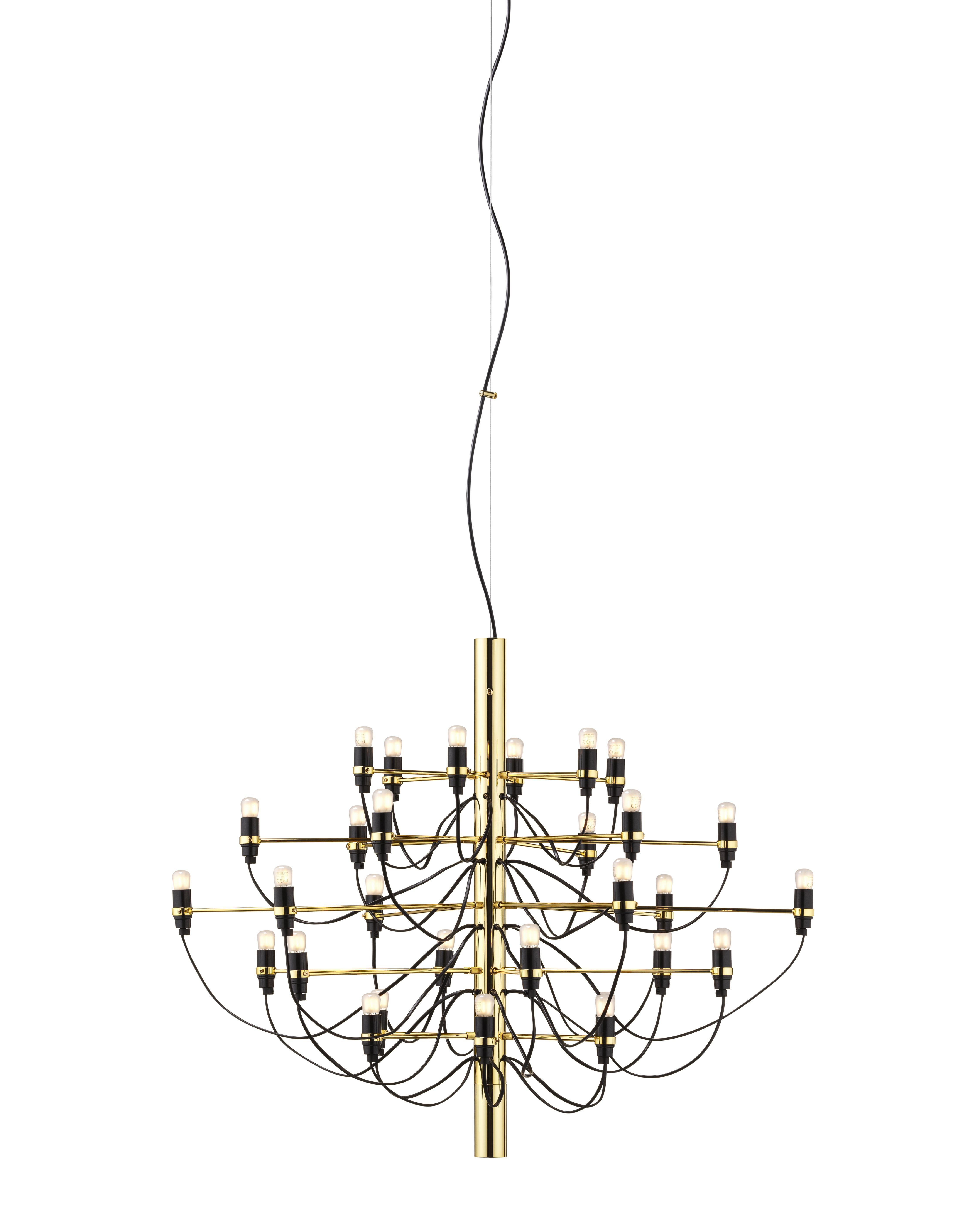 2097/30 LED Kronleuchter Messing mit mattierten Glühbirnen Flos