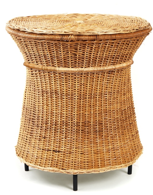 Caribe Natural Tall Side Table Beistelltisch Outdoor ames Rohes Naturmaterial / Schwarz