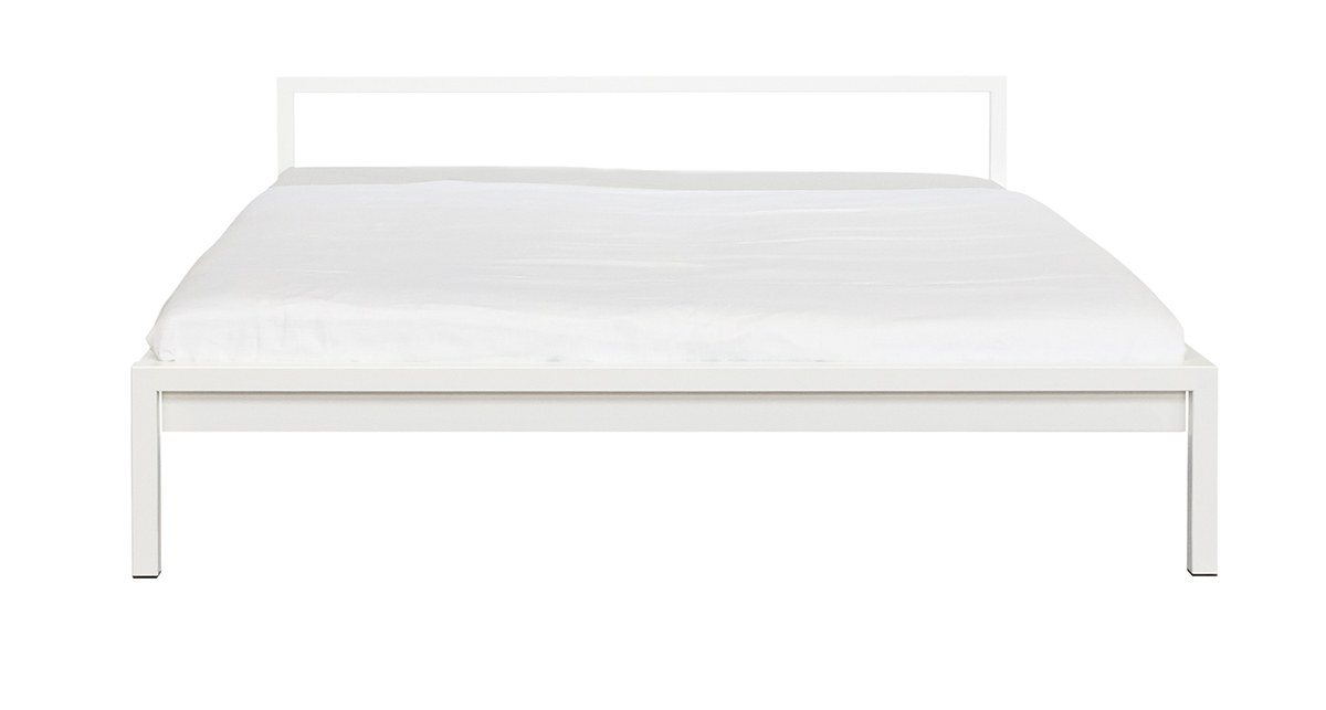 Pure Bett Stahl pulverbeschichtet Weiß 120 x 200 cm Hans Hansen
