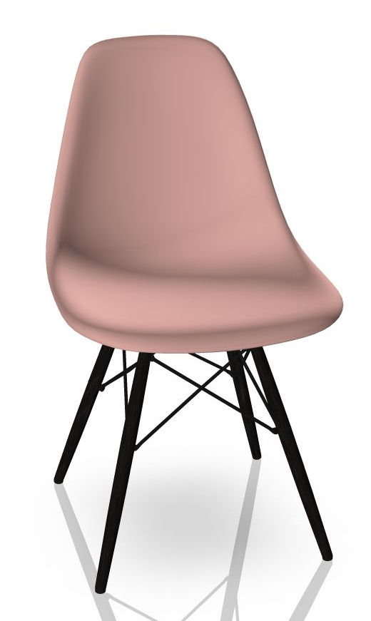 Eames Plastic Side Chair DSW Stuhl Vitra Ahorn schwarz-Zartrosa