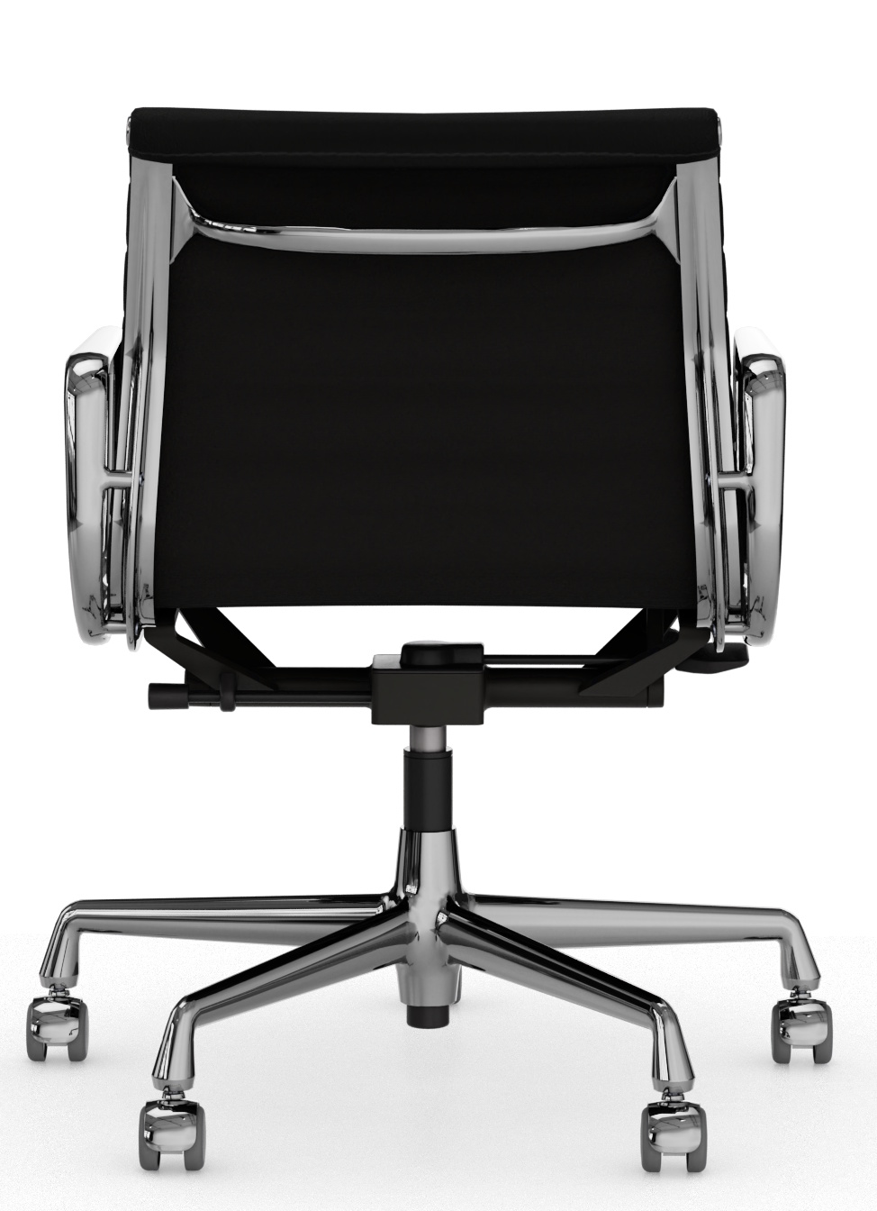 Aluminium Chair EA 118 / EA118 Stuhl Leder Premium Nero Vitra