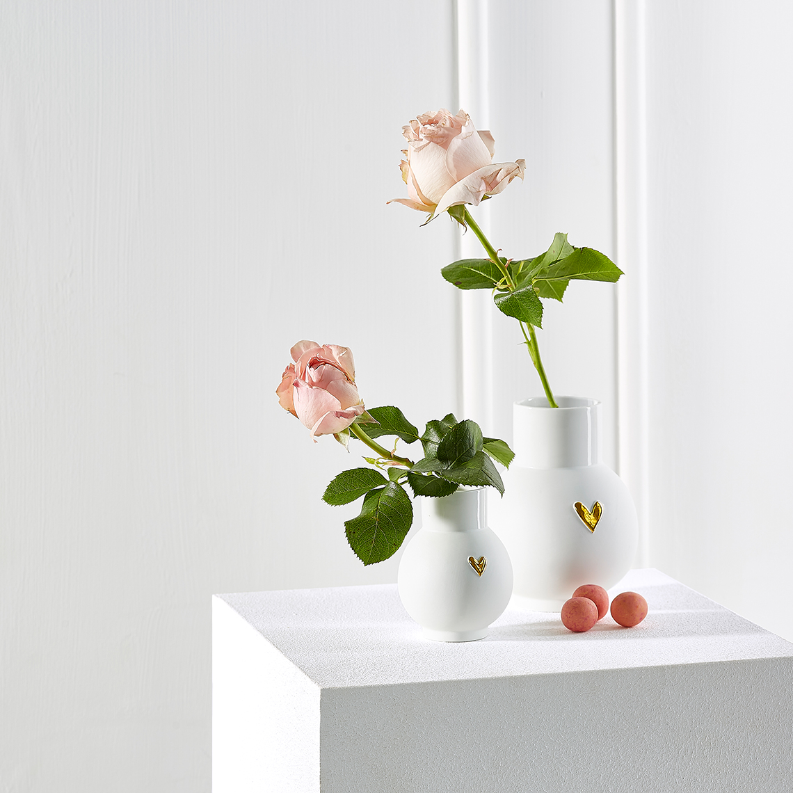 "Herz gold" Lovely Kugelvase Räder