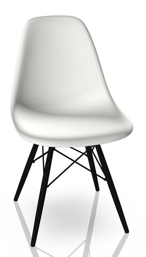 Eames Plastic Side Chair DSW Stuhl Vitra Esche honigfarben-Weiss