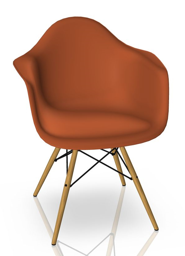 Eames Plastic Arm Chair DAW Stuhl Vitra Ahorn gelblich - Rostorange