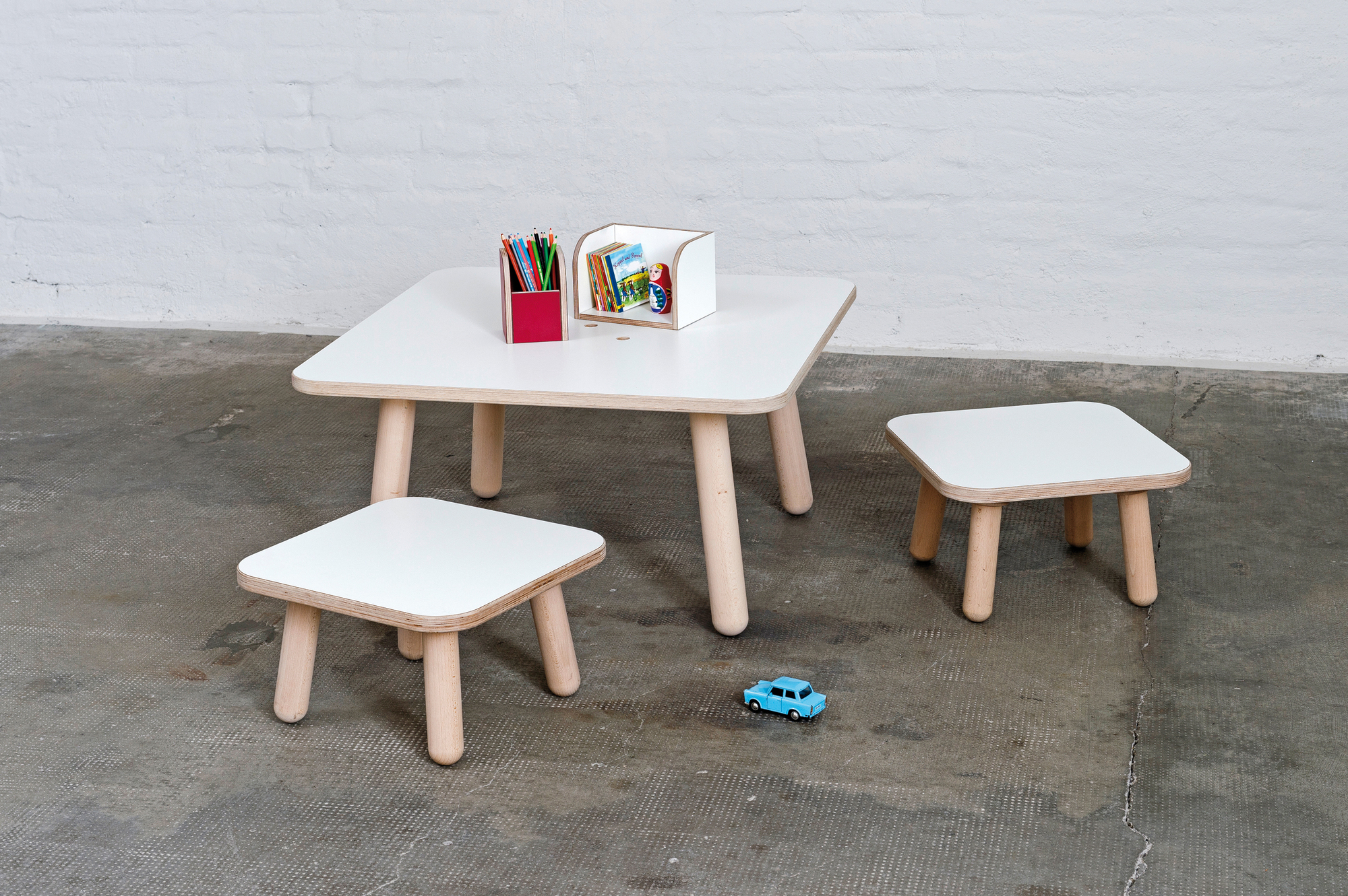 Growing Table Hocker weiß Pure Position