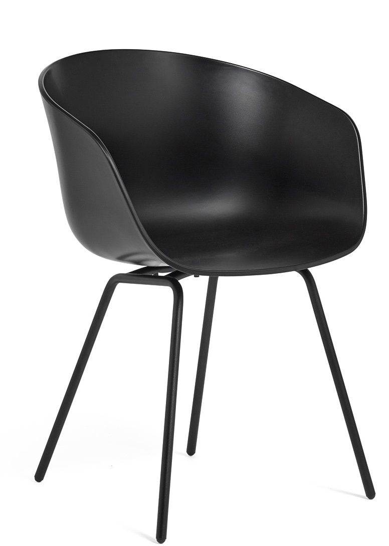 About A Chair AAC26 / AAC 26 Stuhl Vorzugskombination Hay Black Schwarzer About A Chair AAC26 Stuhl von Hay mit minimalistischem Design und vierbeinigen Stahlgestell.