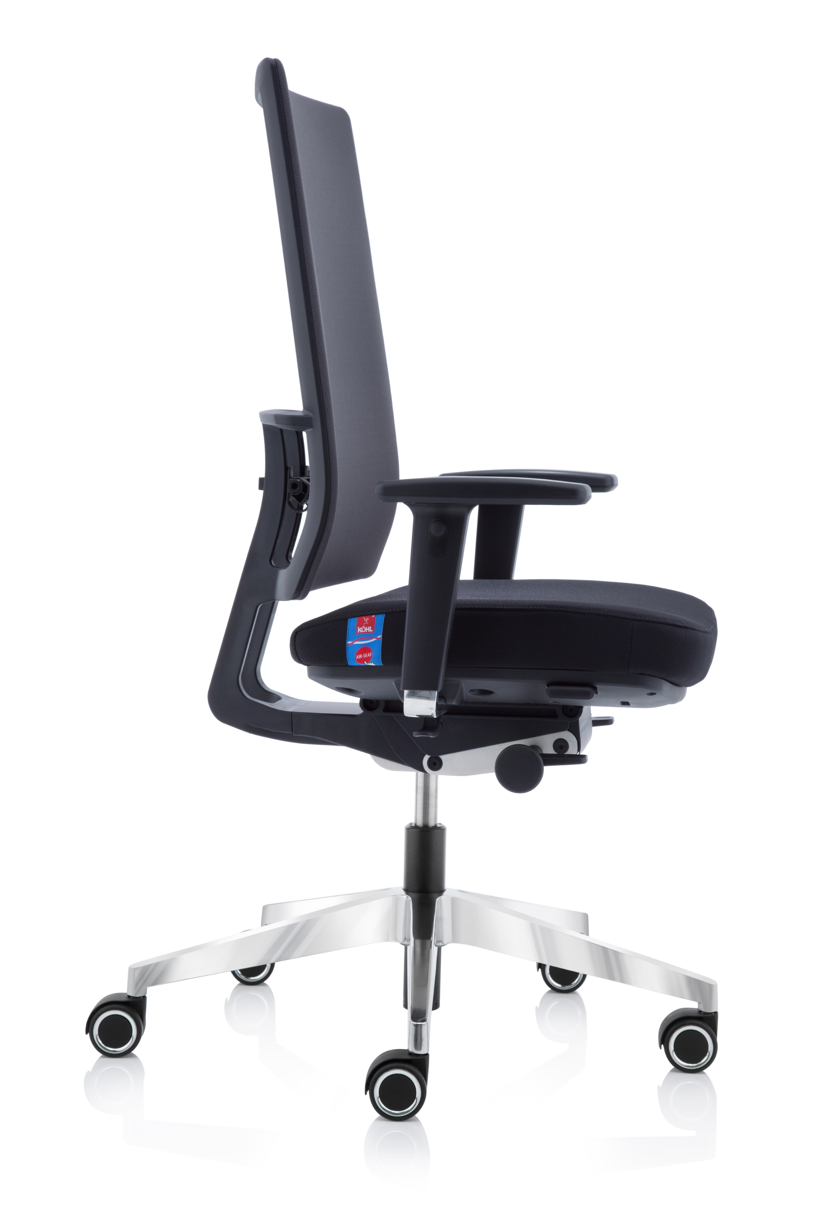Anteo Up Bürostuhl von Köhl, ergonomischer Drehstuhl mit hoher Rückenlehne und Rollenfußkreuz.