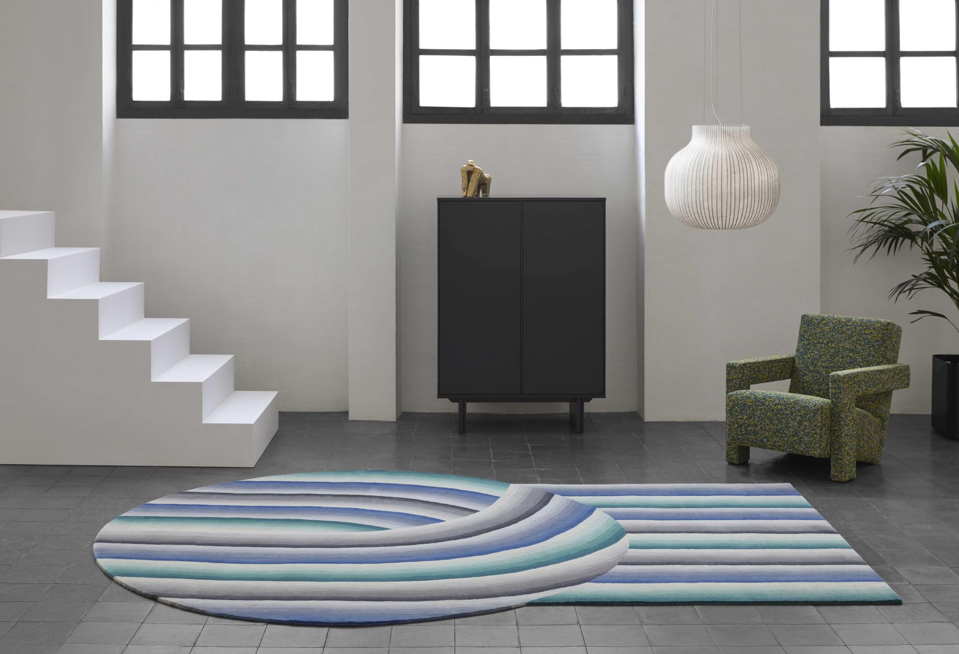 Round Mirage Teppich blau Gan