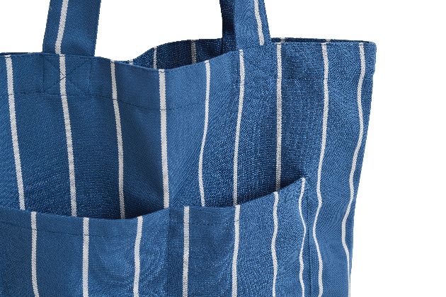 Outdoor Market Tote Bag Tasche Blau mit beige Streifen Hay