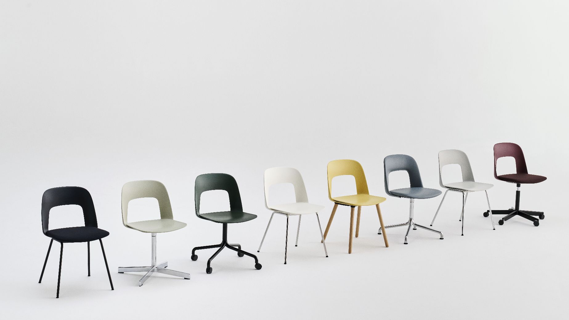 Layout Side Chair 141 5-Stern Drehfuß Stuhl Hay