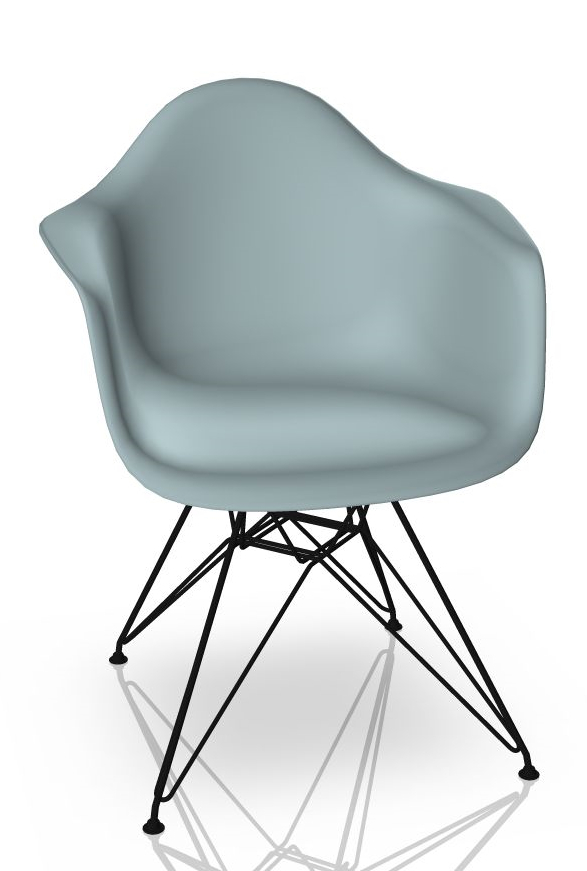 Eames Plastic Arm Chair DAR Stuhl Schwarz - Eisgrau Vitra