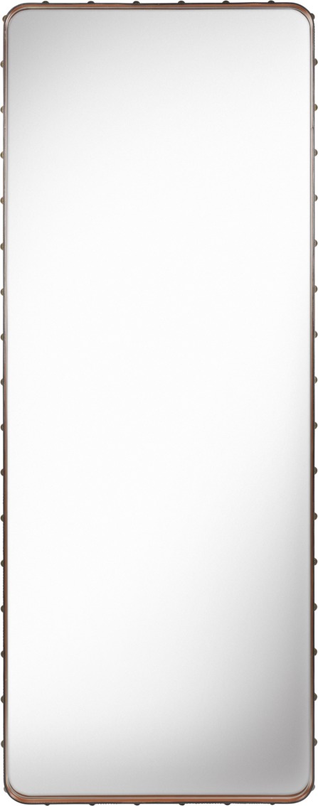 Adnet Rectangular Spiegel Large Braunes Leder Gubi