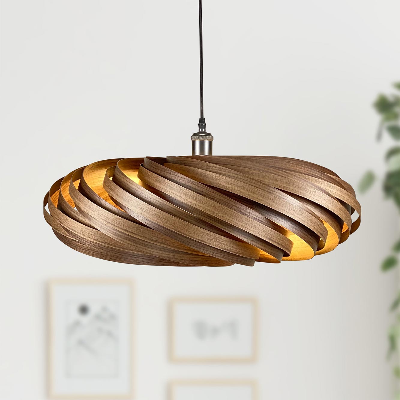 Veneria Hängeleuchte Ø60 cm Nussbaum Gofurnit