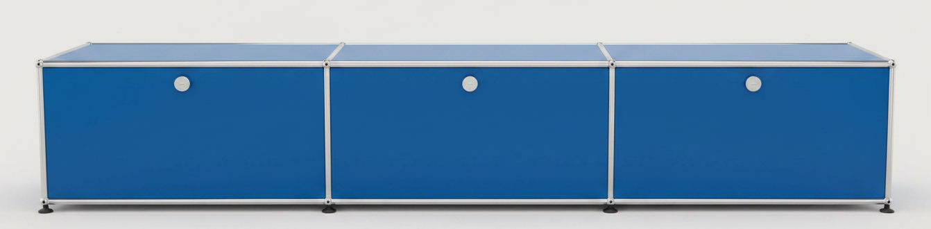 USM Haller Lowboard 3 Klappen Enzianblau