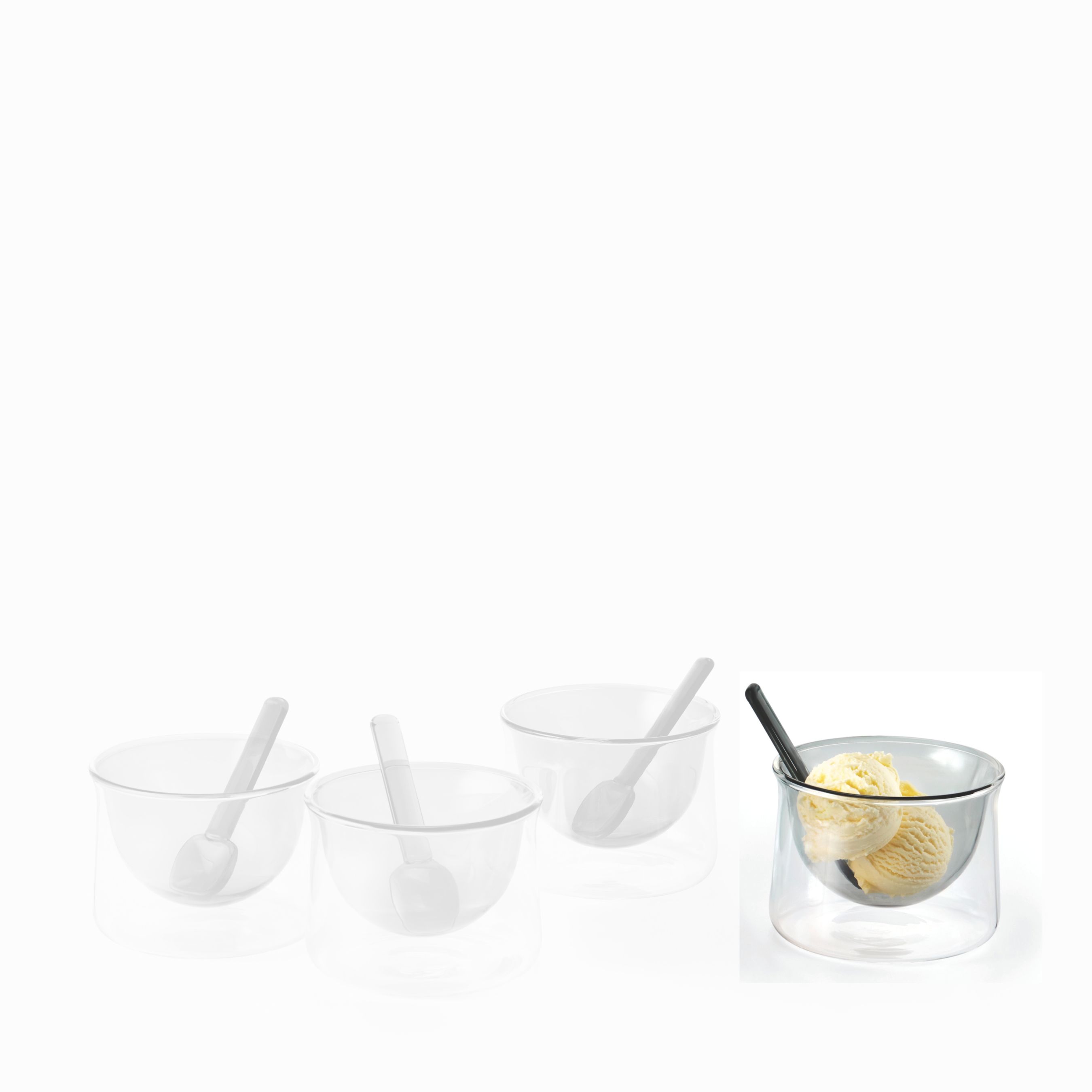 Gelato Becher mit Löffel Grau Philippi