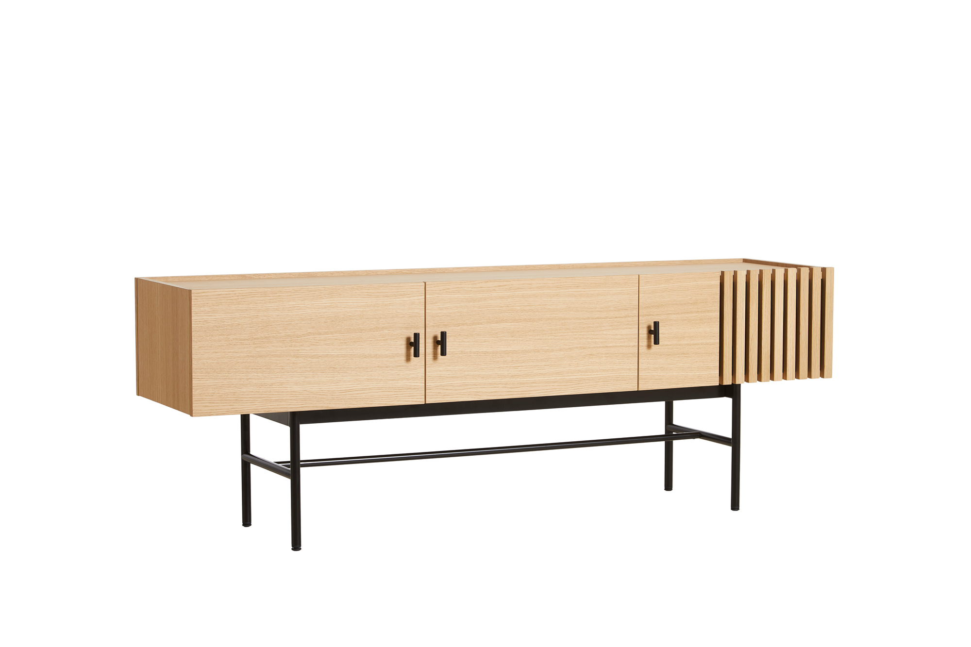 Array Low Sideboard (150cm) Schwarz Lackierte Eiche Woud