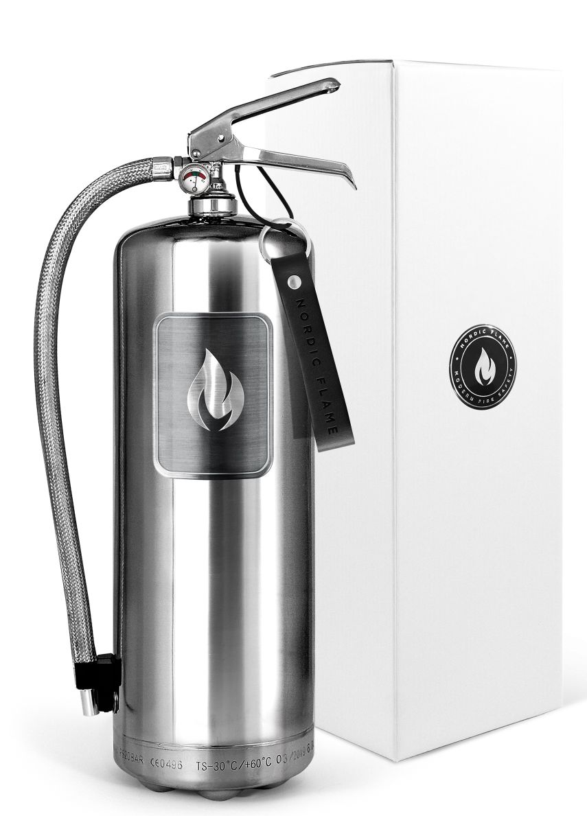 Feuerlöscher Steel Edition 6 kg polierter Edelstahl Nordic Flame EINZELSTÜCK