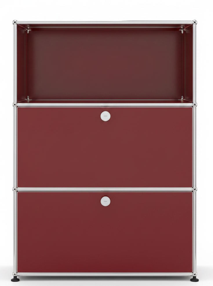 USM Haller Highboard 1 Offen / 2 Schubladen Rubinrot