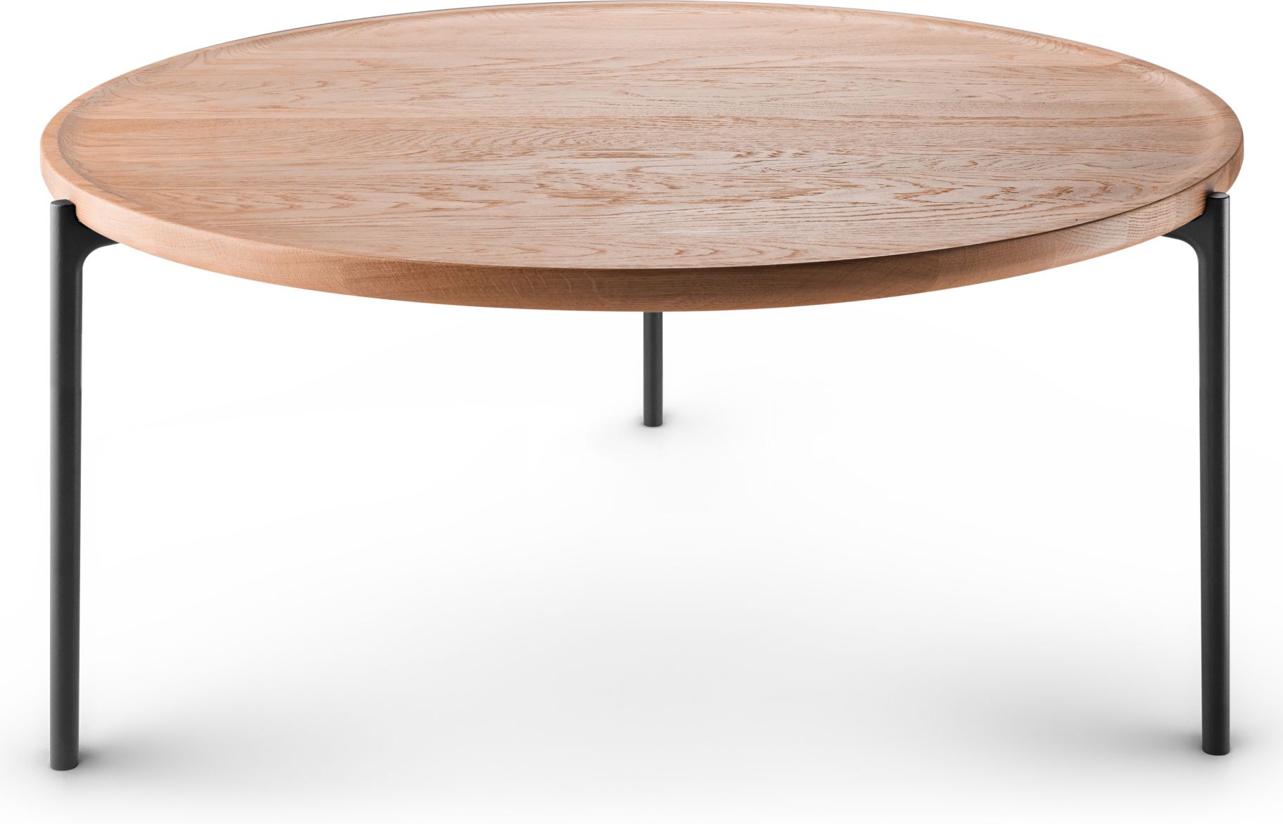 Savoye Tisch Eiche rund von Eva Solo, Naturholz mit schwarzen Beinen. Couchtisch, Beistelltisch.