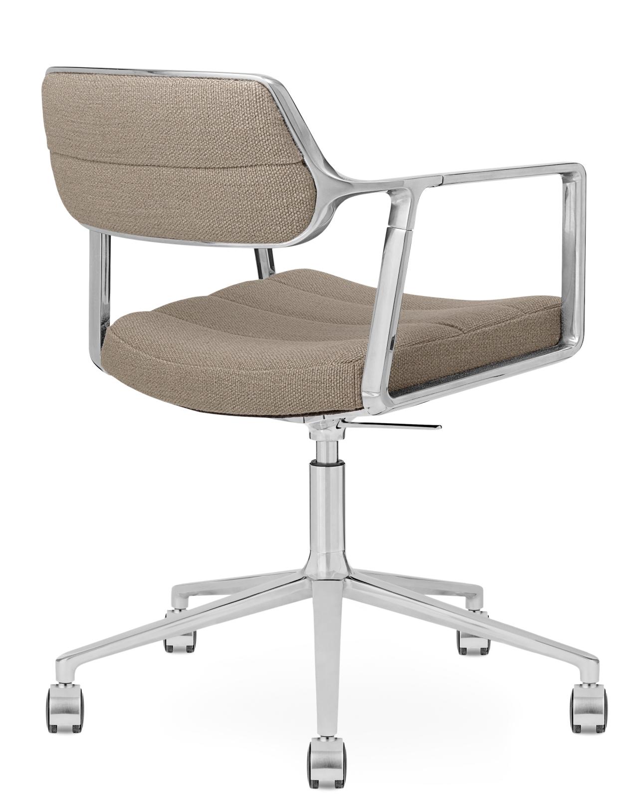 Vipp 453 / Vipp453 Drehstuhl Swivel Chair DARK SAND TEXTIL / POLIERTER ALURAHMEN MIT ROLLEN Vipp EINZELSTÜCK