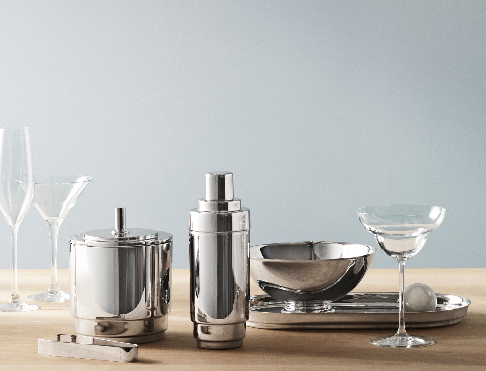Manhattan Eiskübel mit Deckel und Zange Georg Jensen EINZELSTÜCK