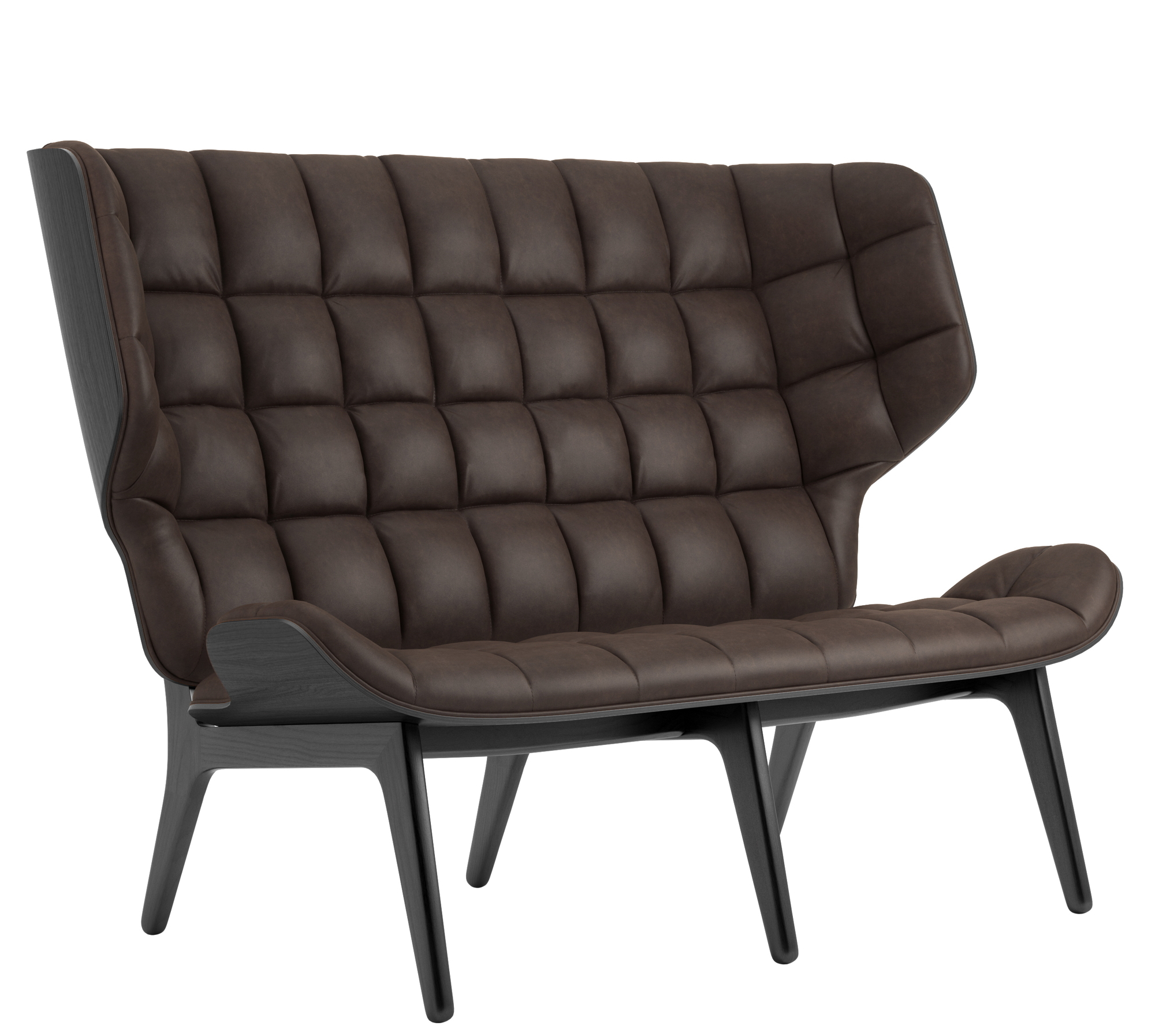 Mammoth Sofa Lederbezug NORR11 Eiche schwarz Dunes Leder Dunkel braun