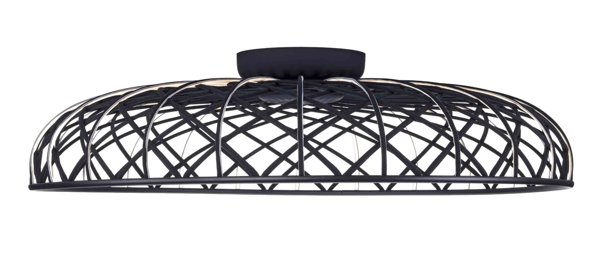Anthrazitfarbene Skynest Deckenleuchte von Flos mit filigranem, modernem Design und indirekter Beleuchtung.