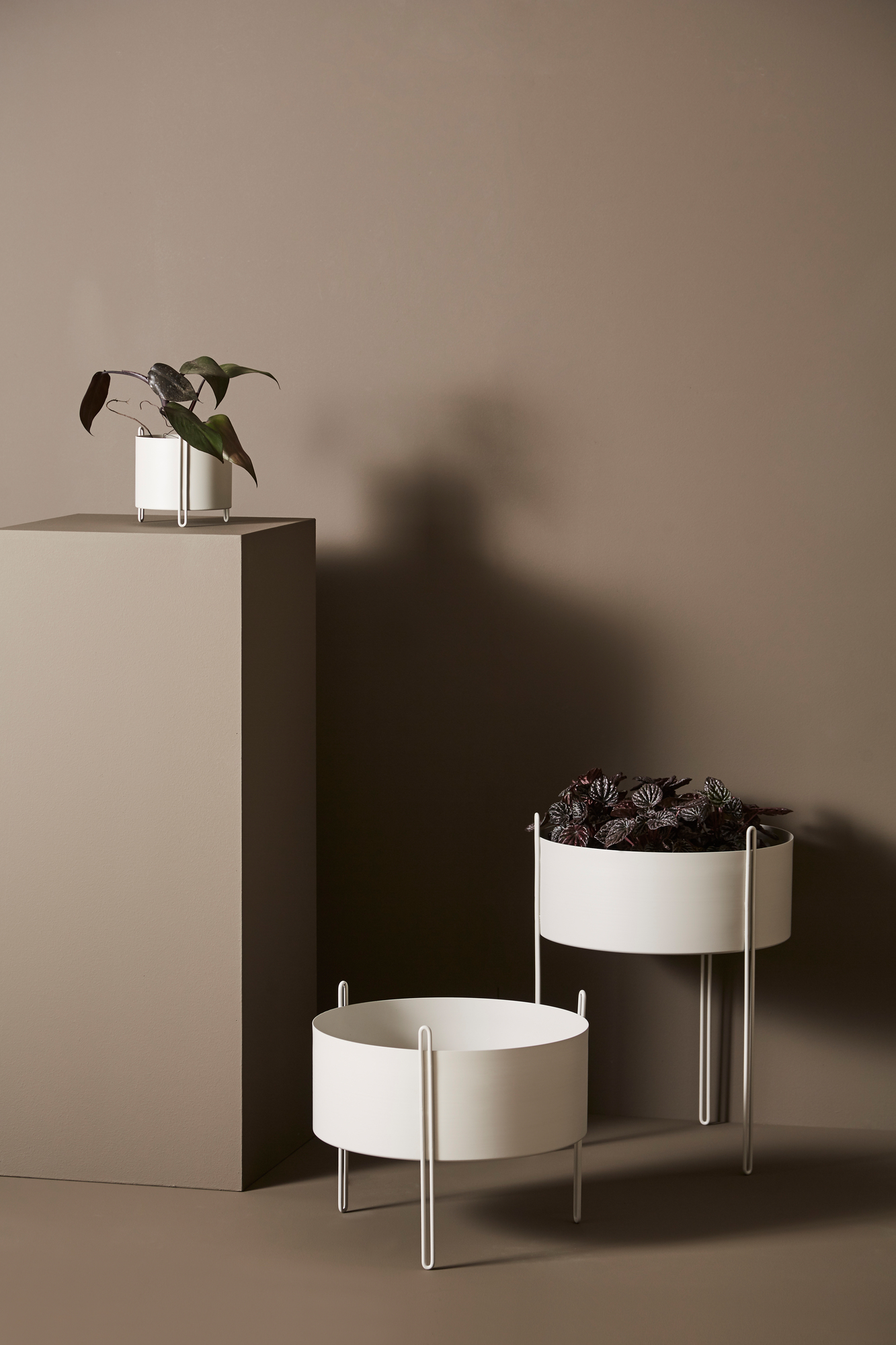 Pidestall Pflanzgefäß Large Taupe Woud