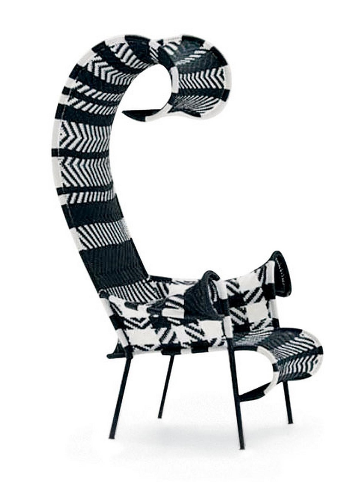 Shadowy Sessel M' Afrique Collection Moroso-Schwarz &amp; Weiß