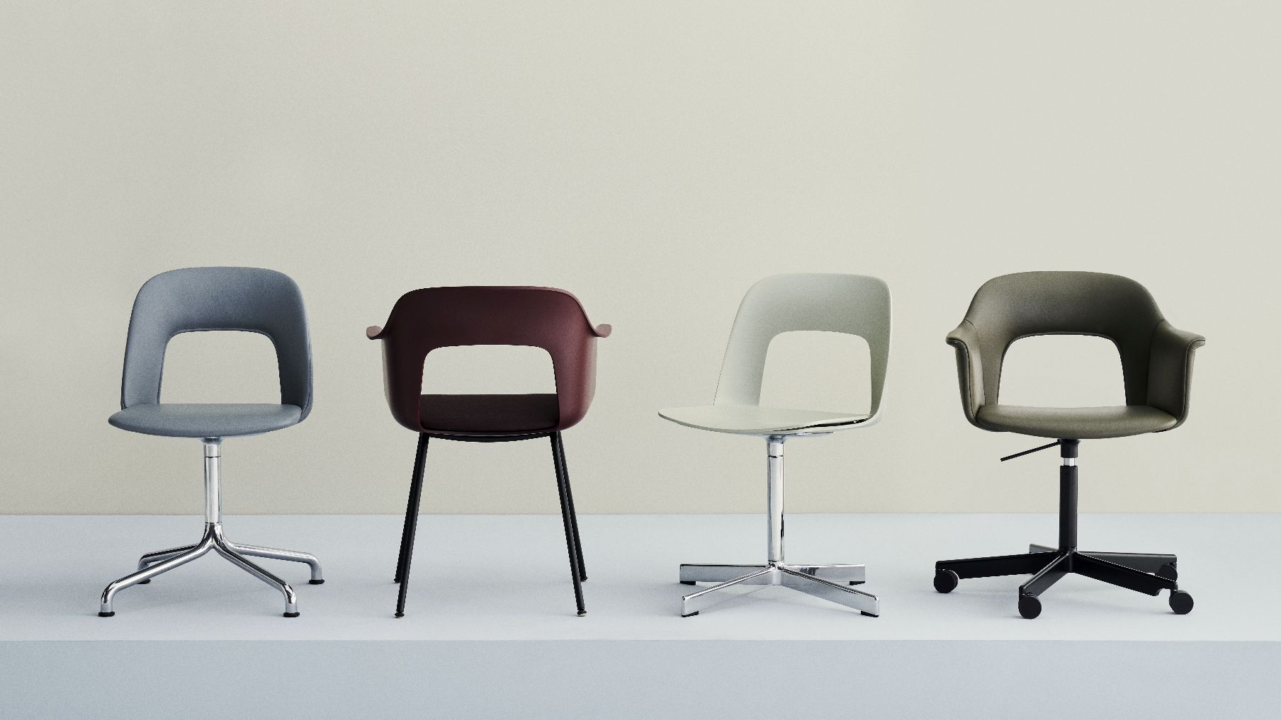 Layout Armchair 252 Armlehnstuhl 4-Sternfuß Drehfuß mit gebogenem Fußkreuz Hay