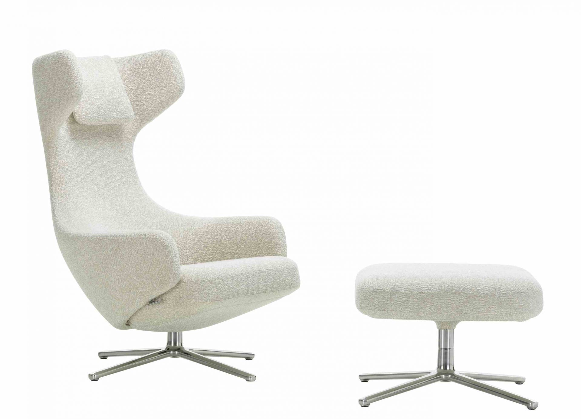 Grand Repos Sessel & Ottoman Vorzugskombination Vitra Nubia Elfenbein 45 cm Ottoman oder Panchina GRATIS!