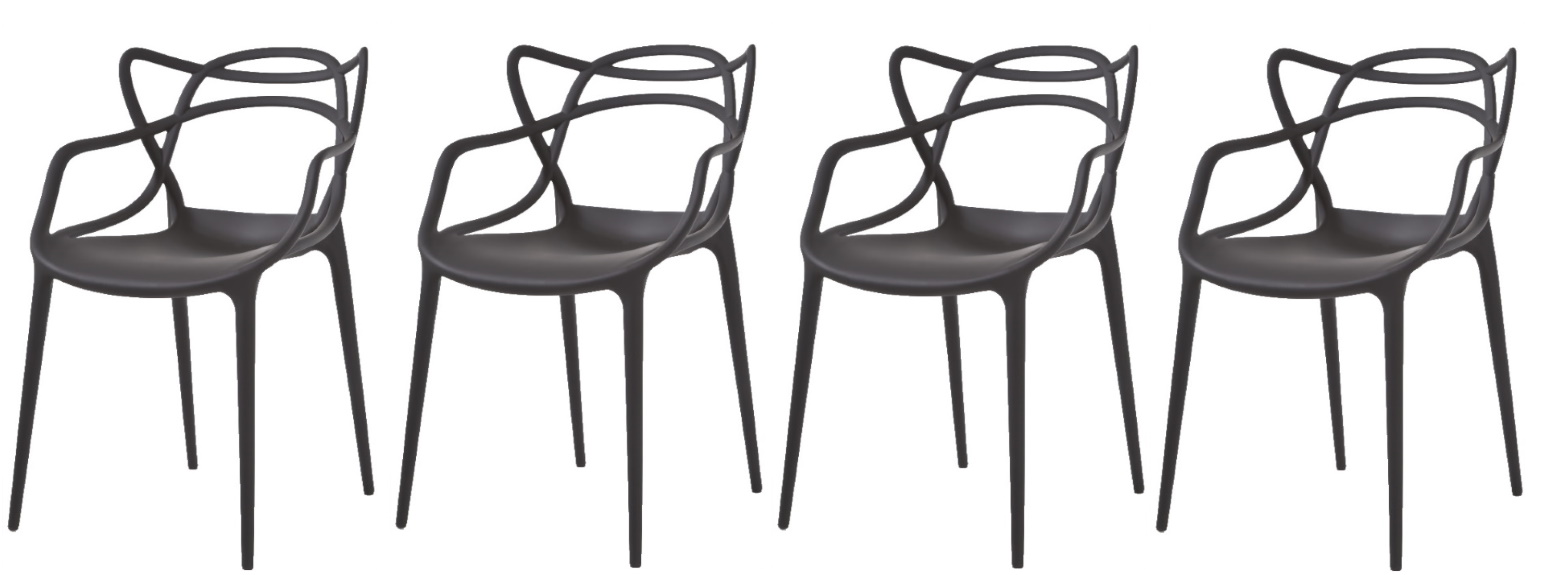 Aktion Masters Stuhl 4-er Set Kartell Schwarz