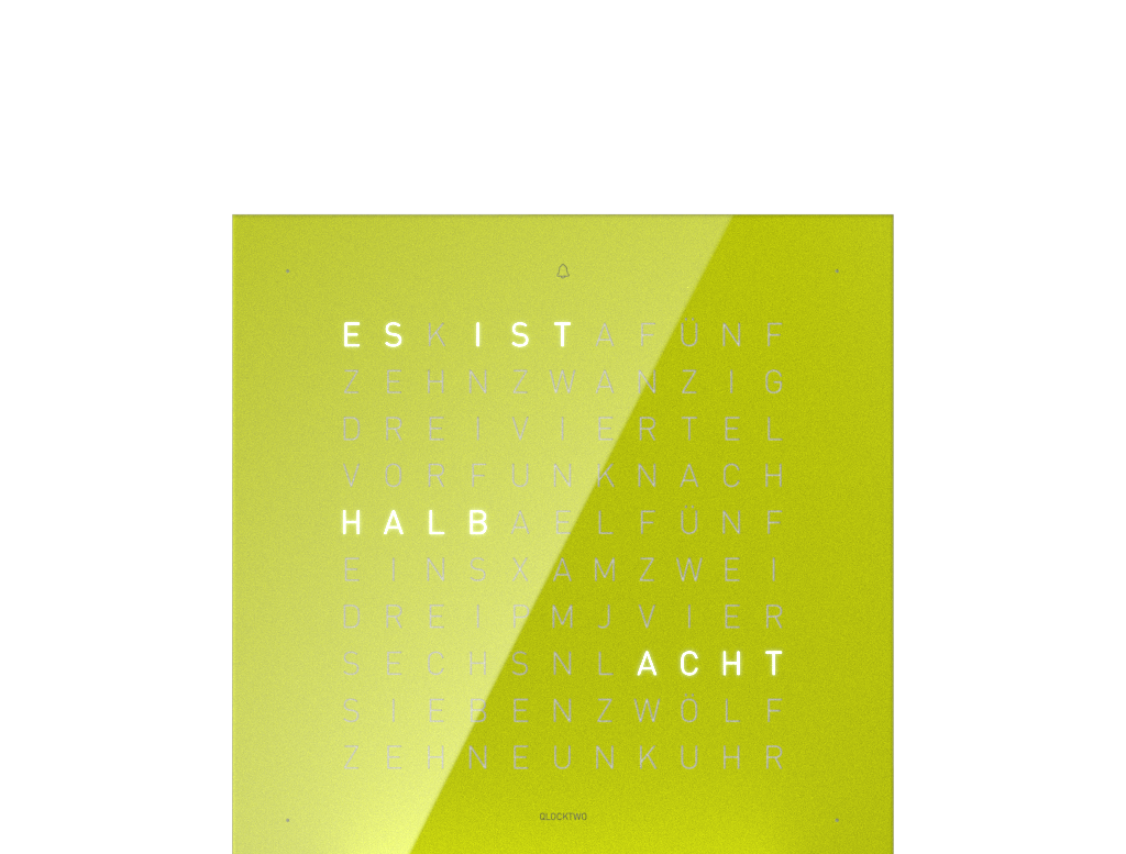 Frontcover für Earth 13.5 Tischuhr / Zeitobjekt Deutsch QLOCKTWO