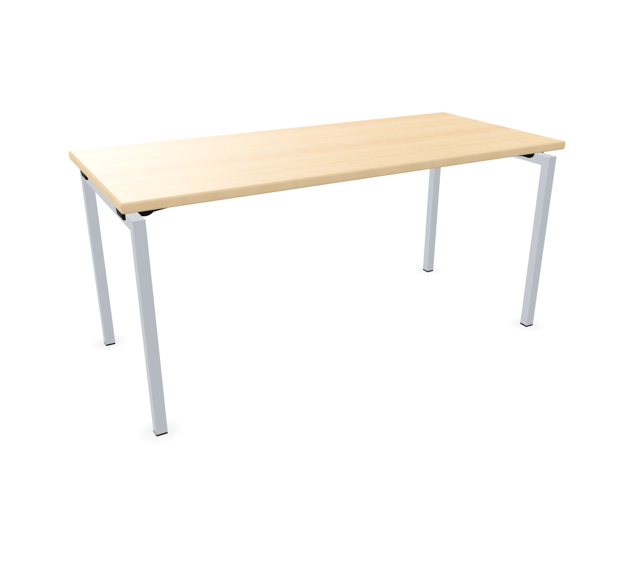 Brunner Klapptisch "Trust" mit rechteckiger, heller Tischplatte und silberfarbenem Quadratrohr-Gestell. Ideal für Konferenzräume.