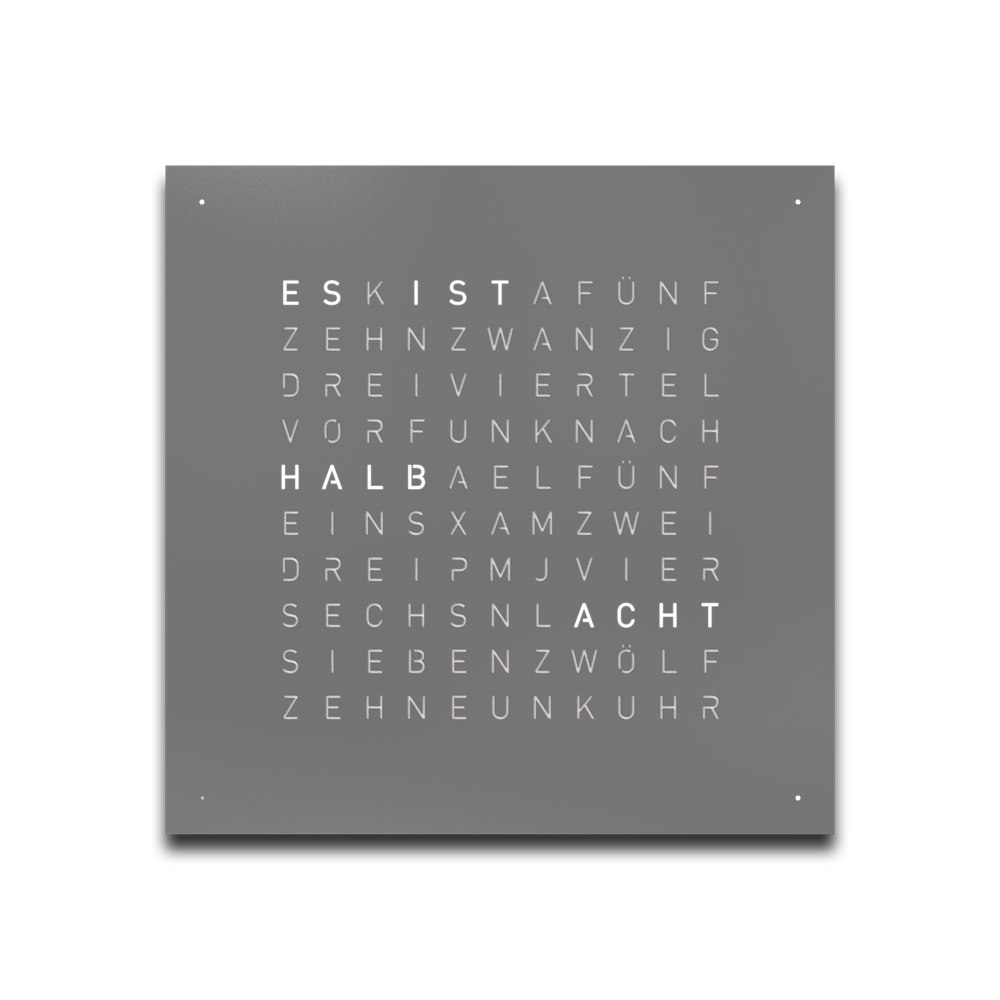 Frontcover für Earth 45 Wanduhr / Zeitobjekt Deutsch QLOCKTWO