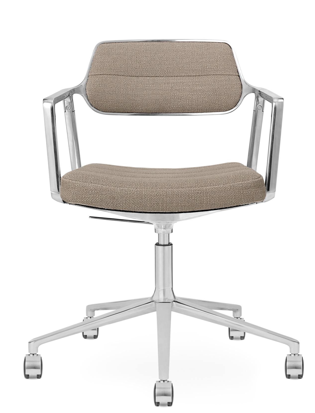 Vipp 453 / Vipp453 Drehstuhl Swivel Chair DARK SAND TEXTIL / POLIERTER ALURAHMEN MIT ROLLEN Vipp EINZELSTÜCK