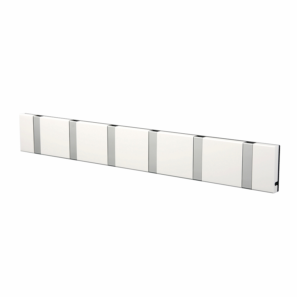 Knax Wandgarderobe waagrecht 6 Haken weiß Loca