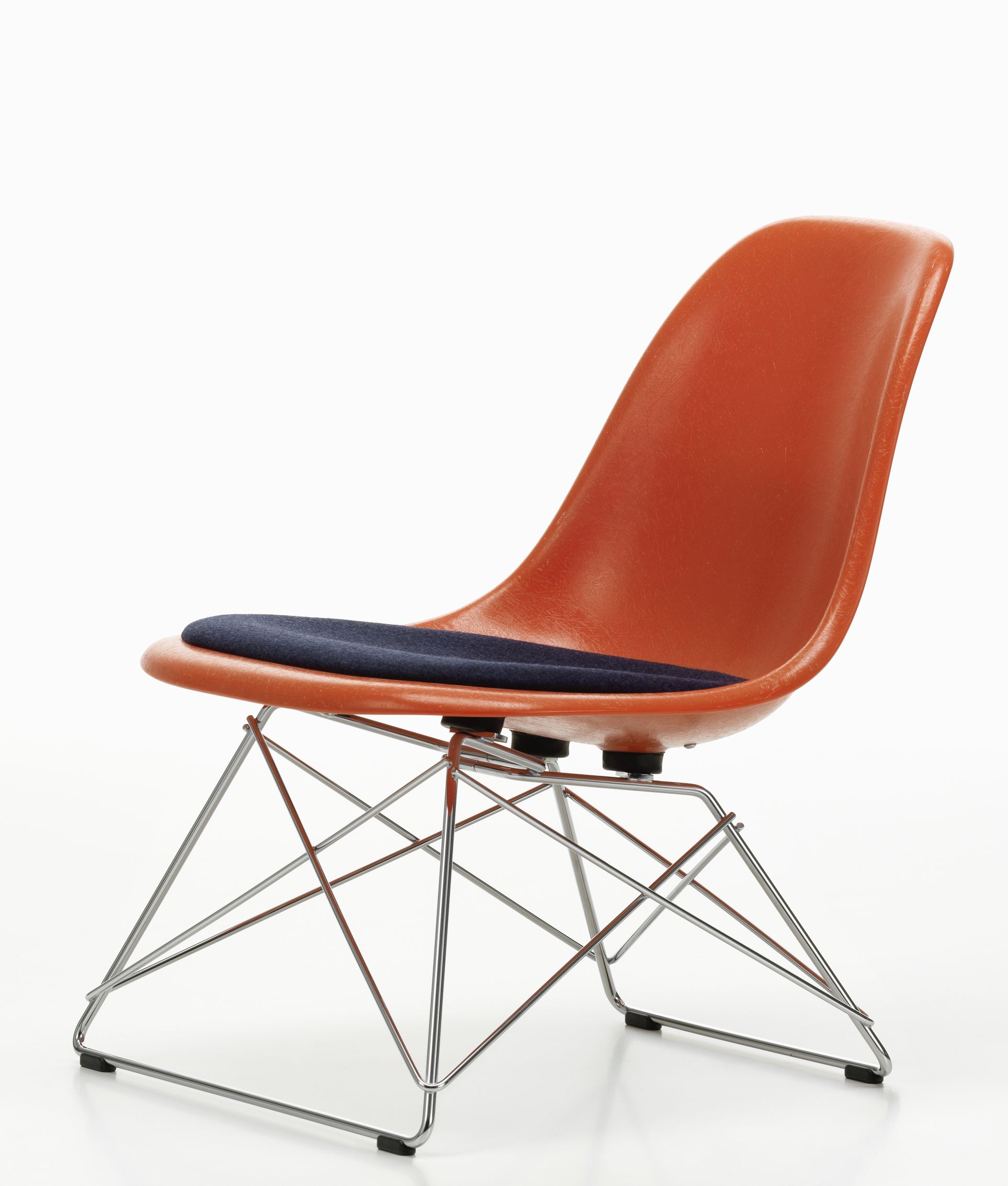 Eames Plastic Side Chair LSR Stuhl mit Sitzpolster Vitra