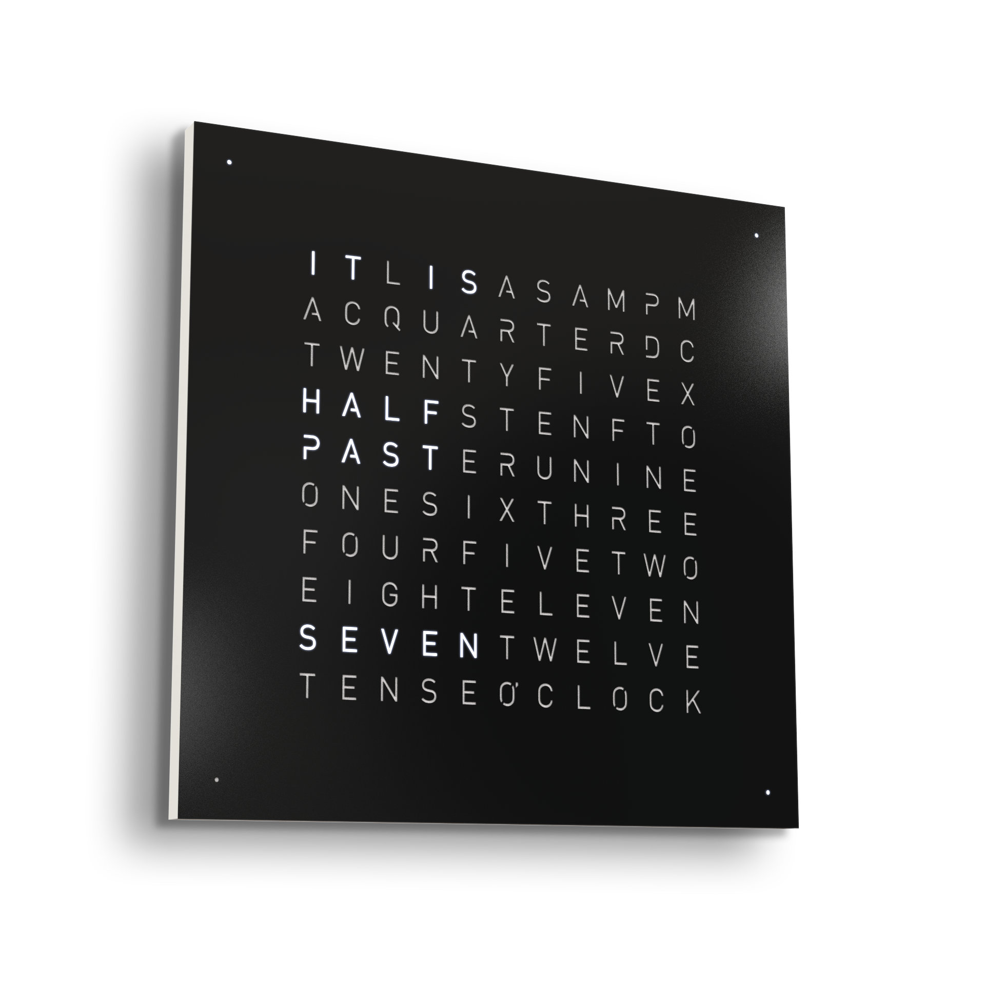 Earth 45 Steel Series Wanduhr / Zeitobjekt Englisch QLOCKTWO