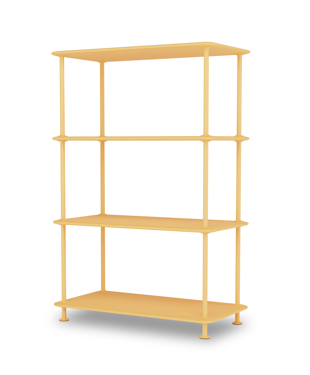 Montana Free Regal B 73,4 x H 109,9 cm QUICK SHIP Gelbes Montana Free Regal mit vier Ablageflächen, modernes Design für Wohnzimmer und Büro.